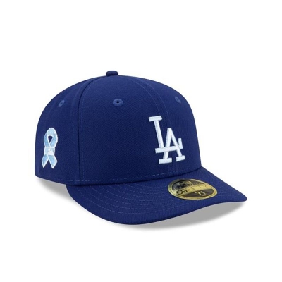 Blue Los Angeles Dodgers Hat - New Era MLB Father's Day Low Profile 59FIFTY Fitted Caps USA2861730